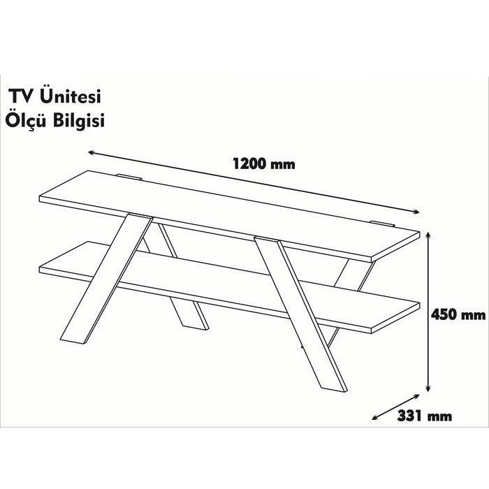 Hanah Home Soporte de TV 146 Blanco y Nogal 120x45x33.1cm Moderno Novedoso